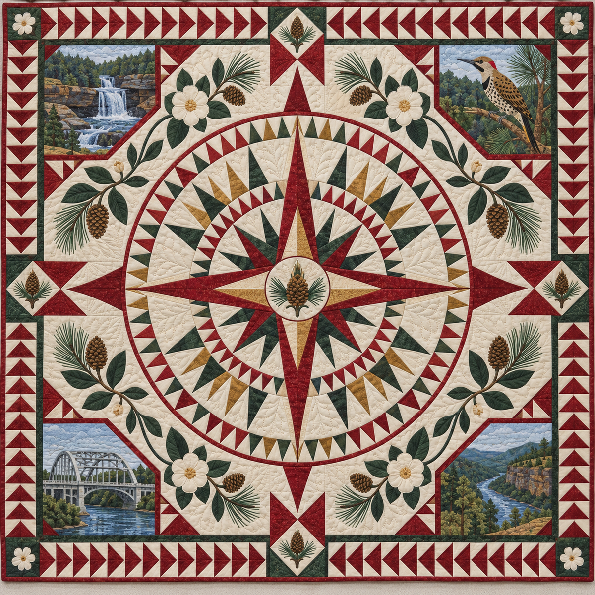 Alabama Radiant Compass TD181026417 Quilt Blanket