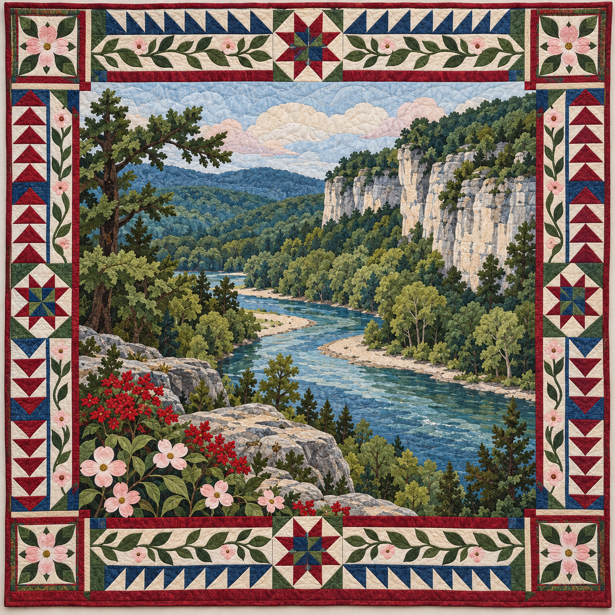 Arkansas Buffalo River Bluffs TD1410261007 Quilt Blanket