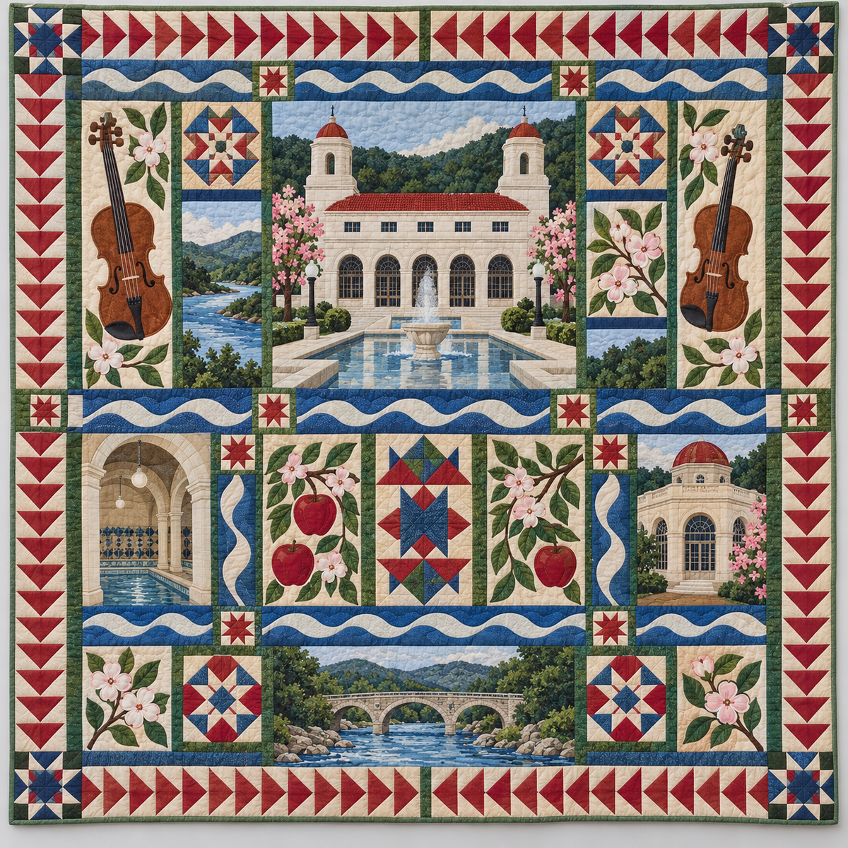 Arkansas Ozark Bathhouse Rhapsody TD1410261009 Quilt Blanket
