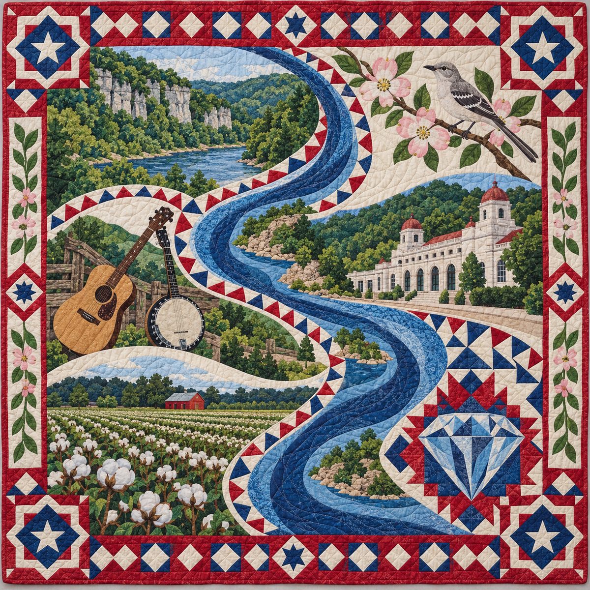 Arkansas River Of Stories TD181026424 Quilt Blanket