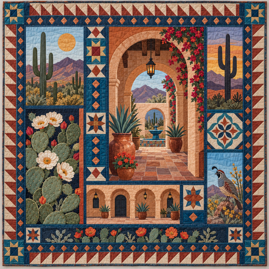 Arizona Sonoran Courtyard TD1410261012 Quilt Blanket