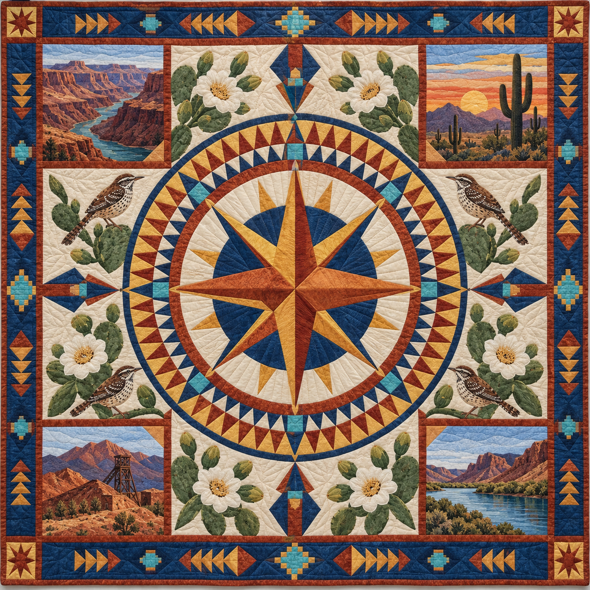 Arizona Radiant Compass TD181026437 Quilt Blanket
