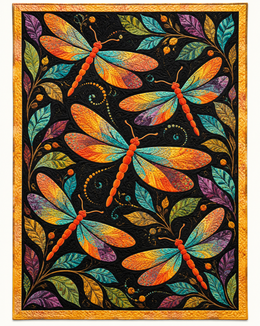 Amber Dragonflies TD101026069 Quilt Blanket