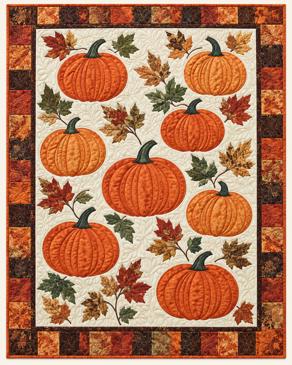 Autumn Pumpkin Row TD101026078 Quilt Blanket