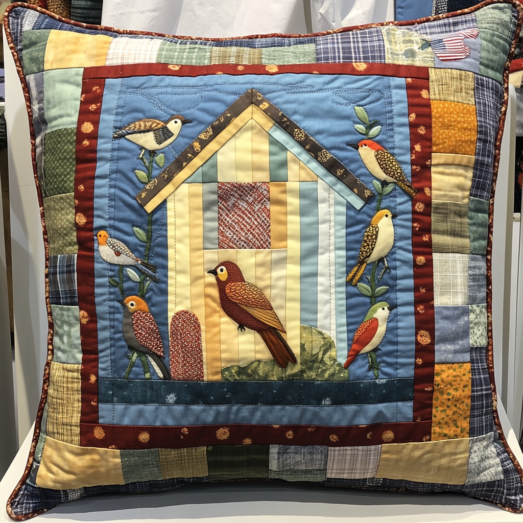 Bird House DAI311024426 Quilted Pillow Case