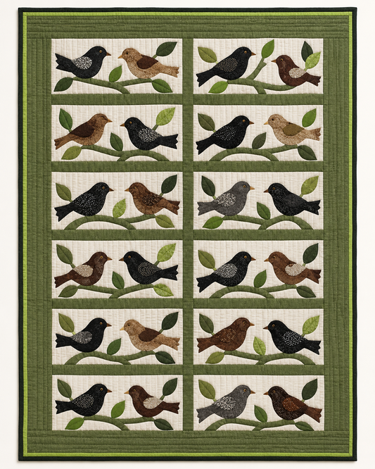 Birds On Leafy Branches TD101026086 Quilt Blanket