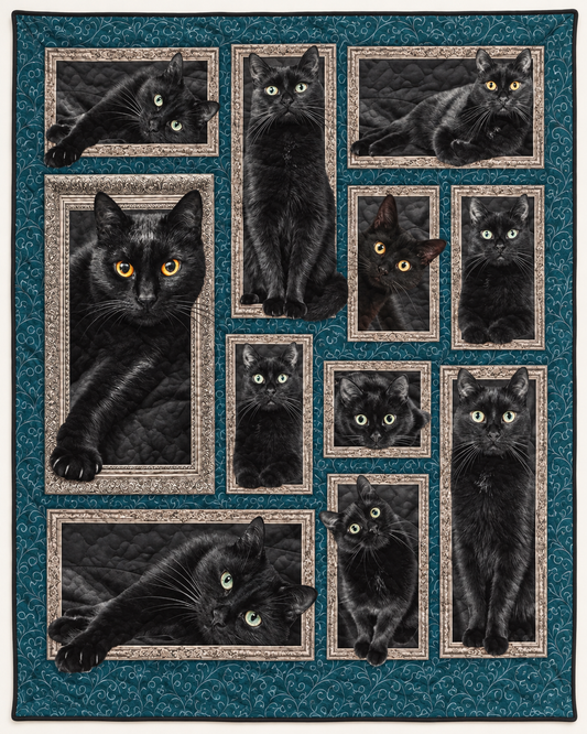 Black Cat Portrait Gallery TD101026090 Quilt Blanket