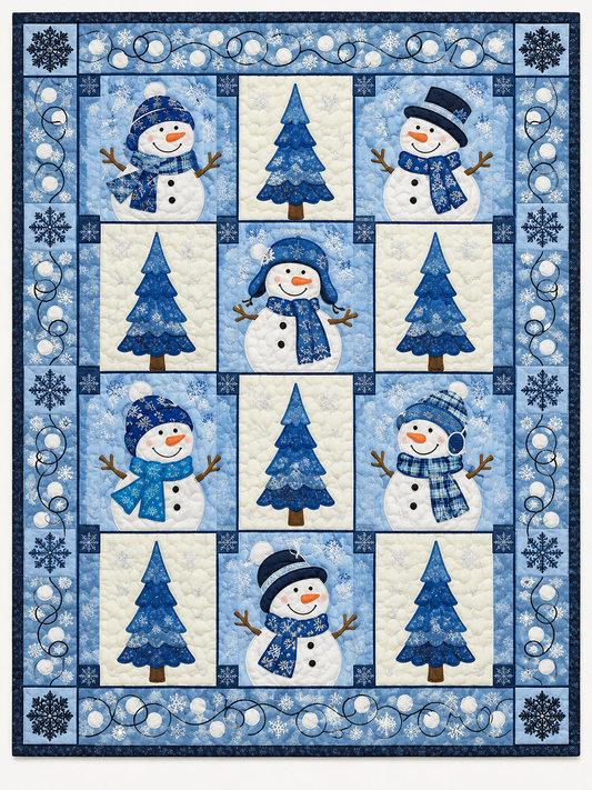 Blue Winter Snowman TD101026102 Quilt Blanket