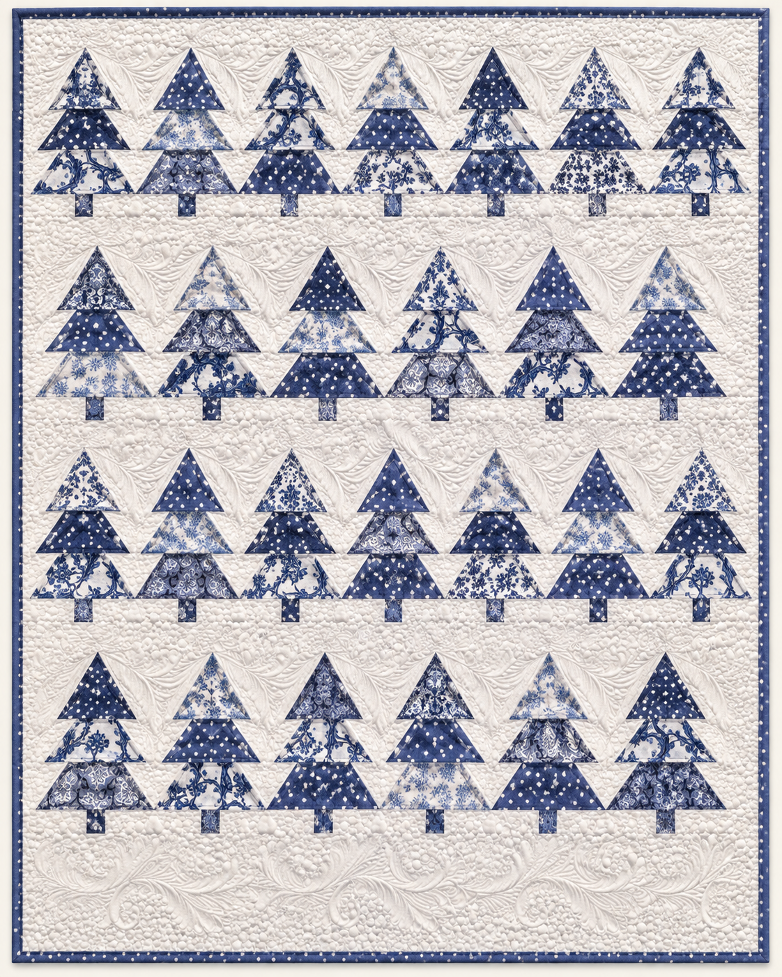 Blue Winter Trees TD101026103 Quilt Blanket