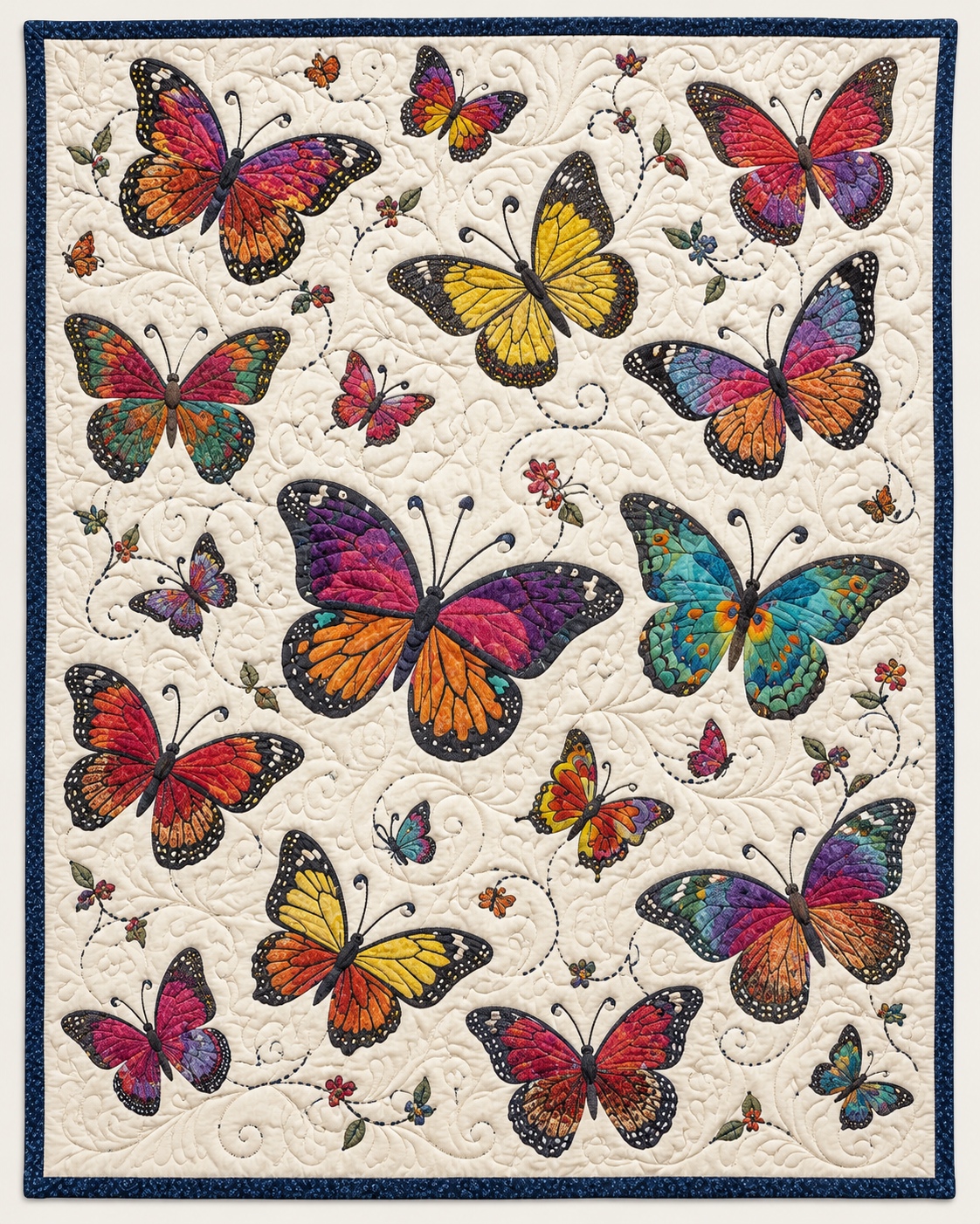 Butterflies On Ivory TD101026114 Quilt Blanket