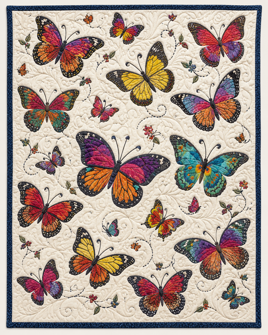 Butterflies On Ivory TD101026114 Quilt Blanket