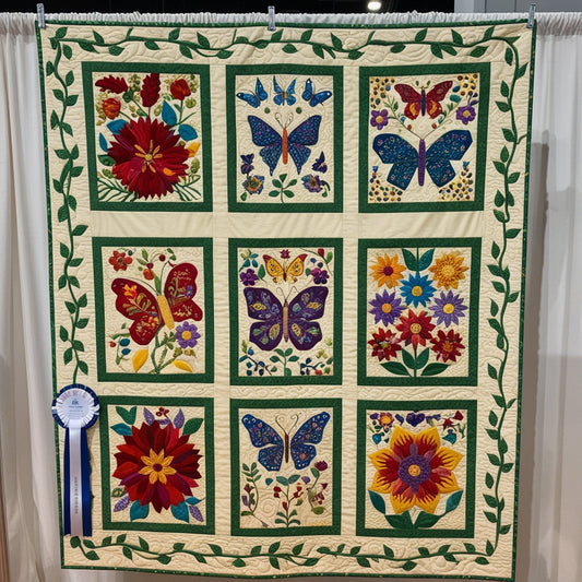 Butterfly Flower Garden NTA281024025 Quilt Blanket