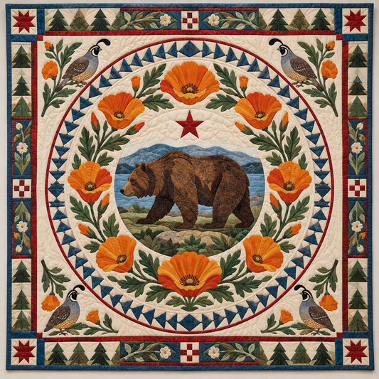 California Eureka Poppy Crown TD1410261014 Quilt Blanket