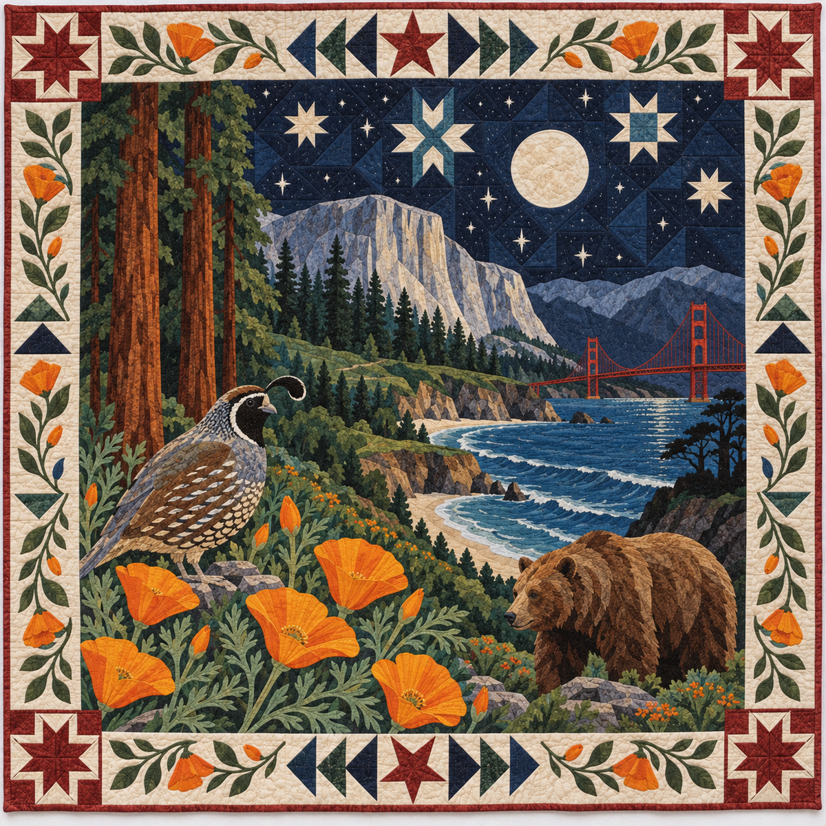 California Night Garden TD181026445 Quilt Blanket