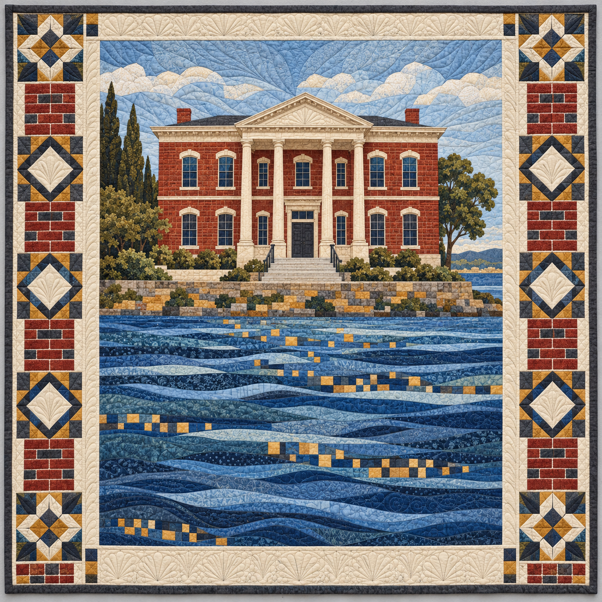 Benicia — Capitol Brickwork Beside the Strait