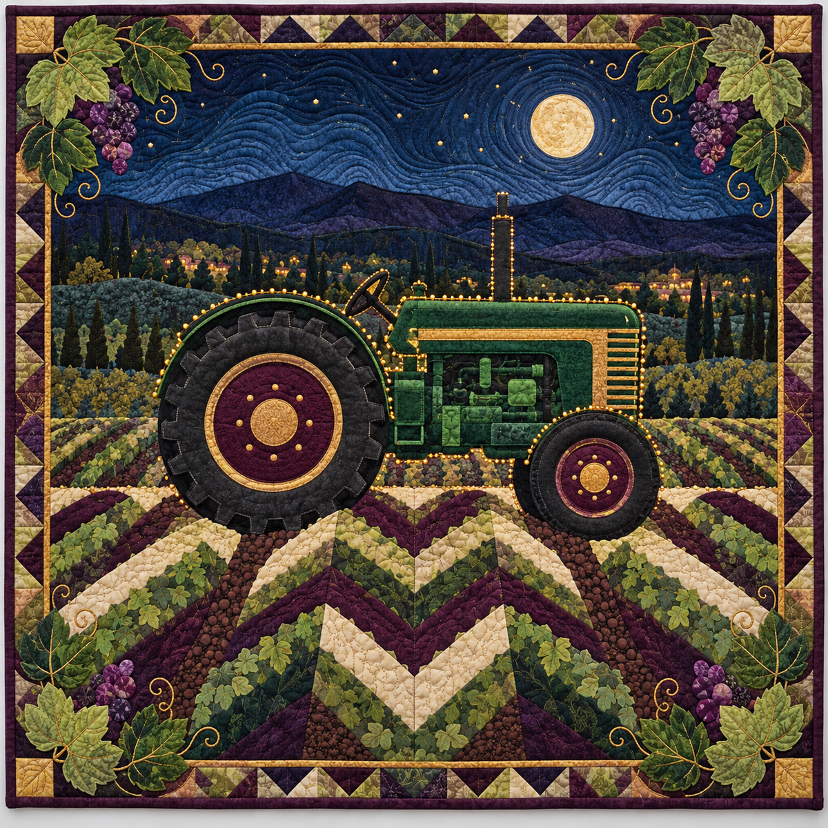 Calistoga — Tractor Lights and Vineyard Night