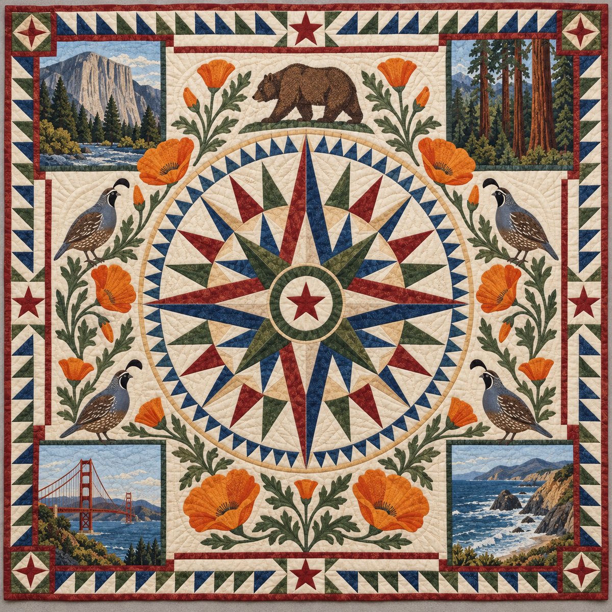 California Radiant Compass TD181026447 Quilt Blanket