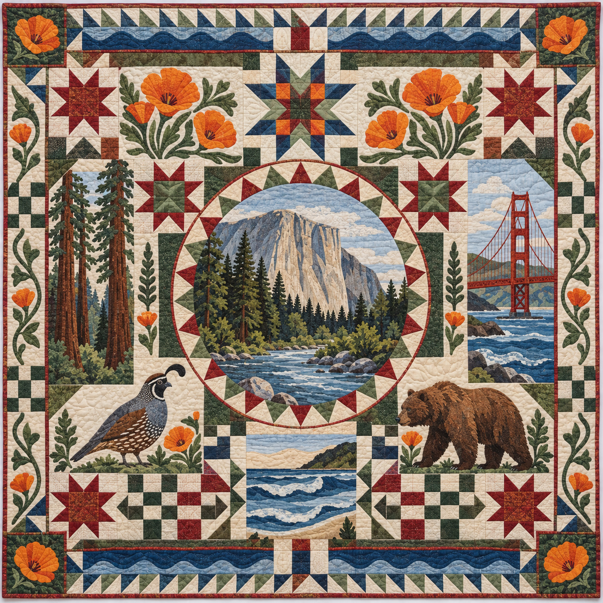California Celebration In Cloth TD181026450 Quilt Blanket