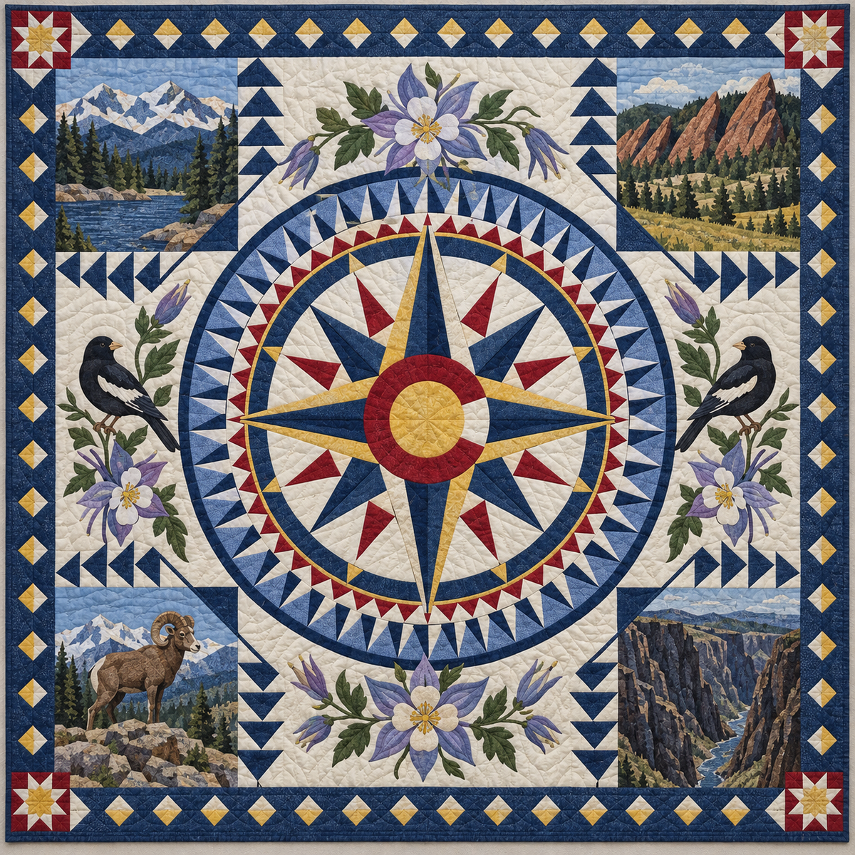 Colorado Radiant Compass TD181026457 Quilt Blanket