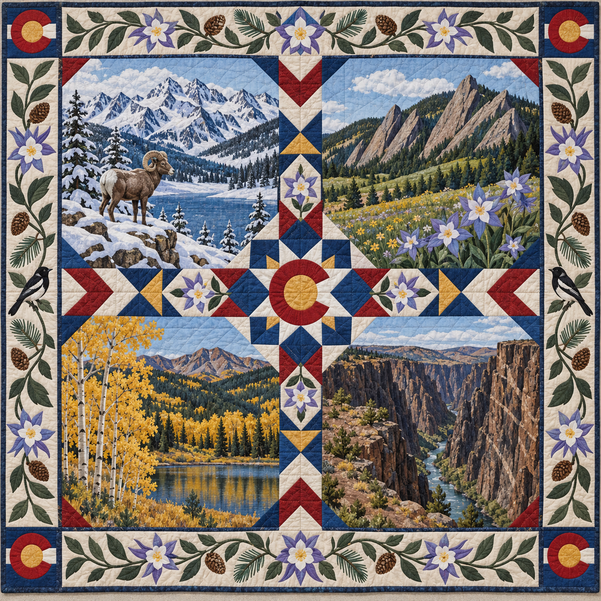 Colorado Four Seasons TD181026458 Quilt Blanket