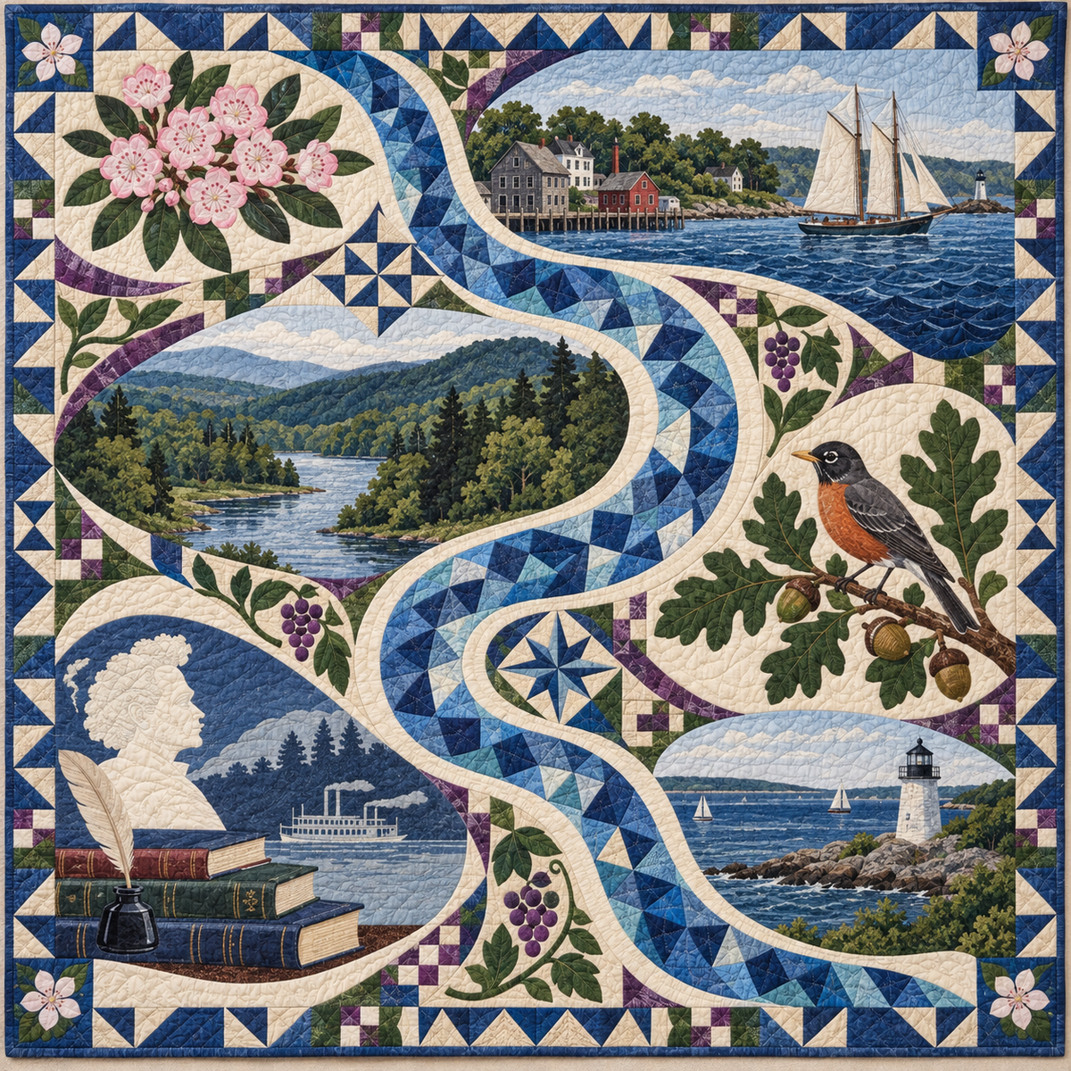 Connecticut River Of Stories TD181026464 Quilt Blanket