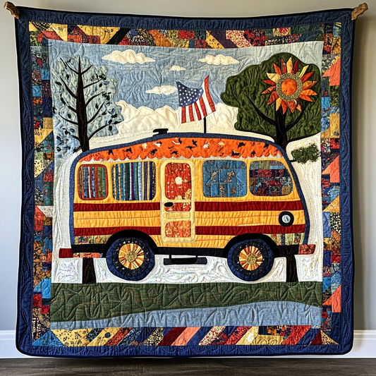 Camping Bus DAI05112440 Quilt Blanket