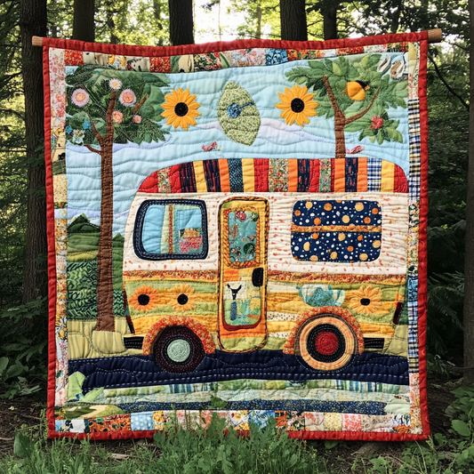 Camping Bus DAI05112446 Quilt Blanket