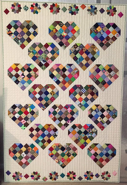 Candy Heart Blocks CLA1710091Q Art Quilt