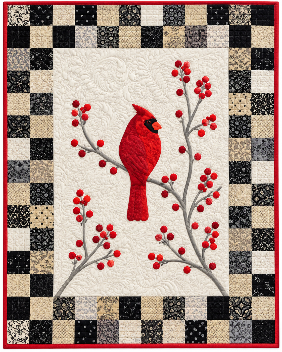Cardinal Berry Branches TD101026124 Quilt Blanket