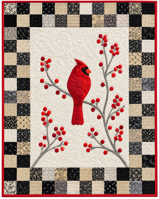 Cardinal Berry Branches TD101026124 Quilt Blanket