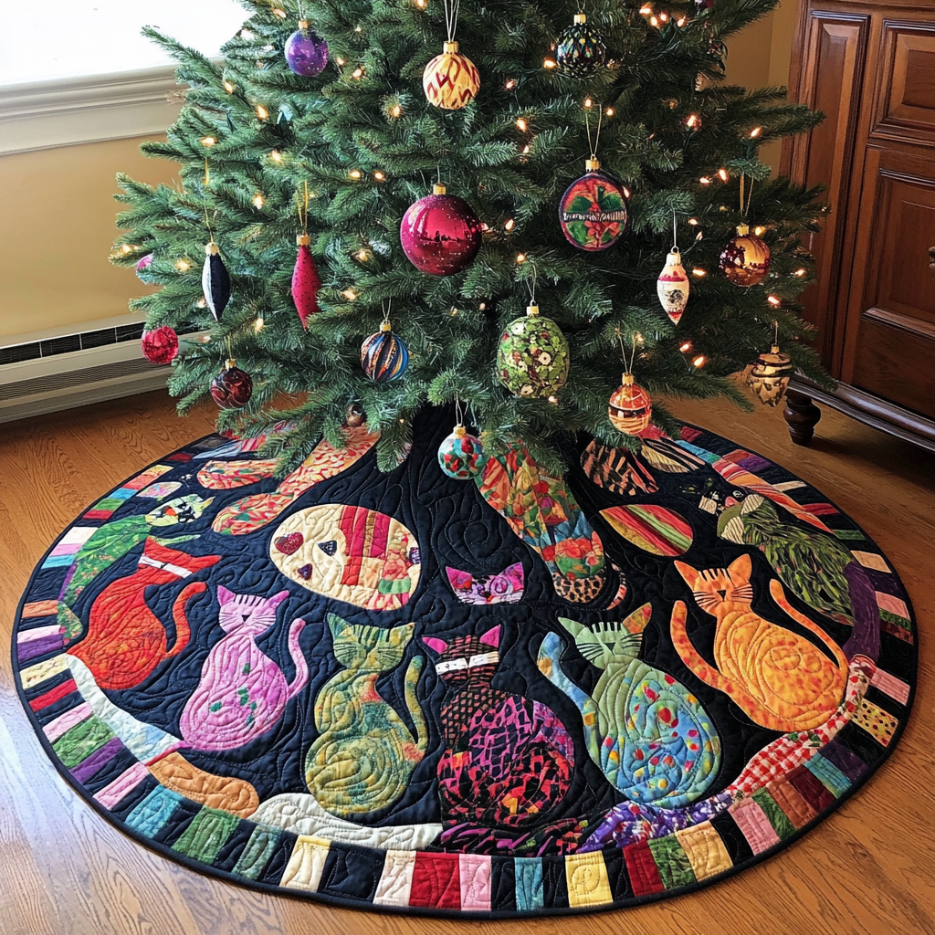 Cat TAI041124541 Quilted Tree Skirt