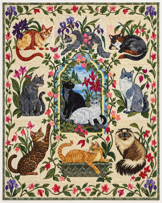 Cats In a Flower Garden TD101026143 Quilt Blanket