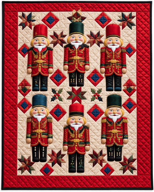 Cheerful Red-Coat Nutcrackers TD101026145 Quilt Blanket