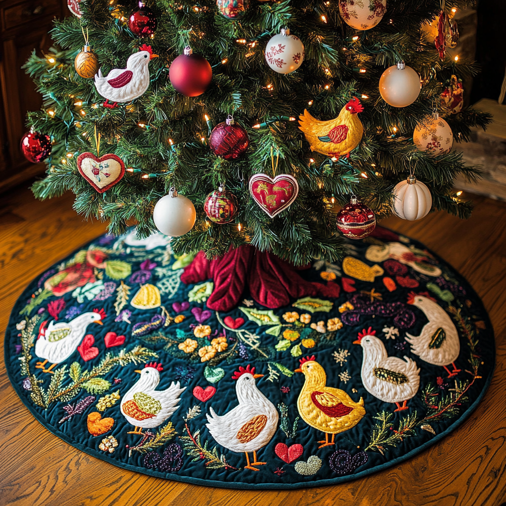 Chicken TAI041124457 Quilted Tree Skirt