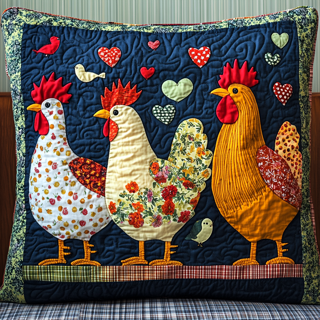 Chicken TAI041124550 Quilted Pillow Case