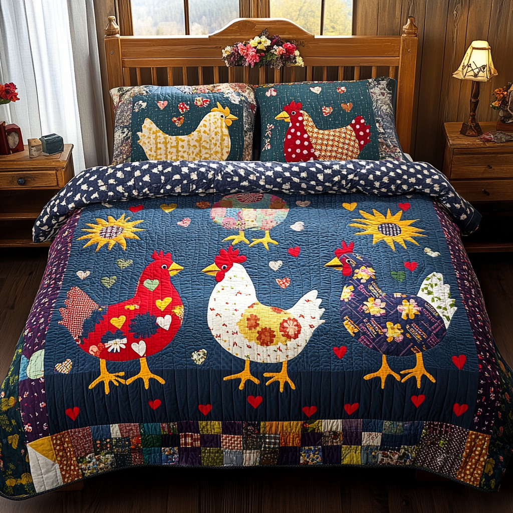 Chicken TAI311024033 Quilt Bedding Set