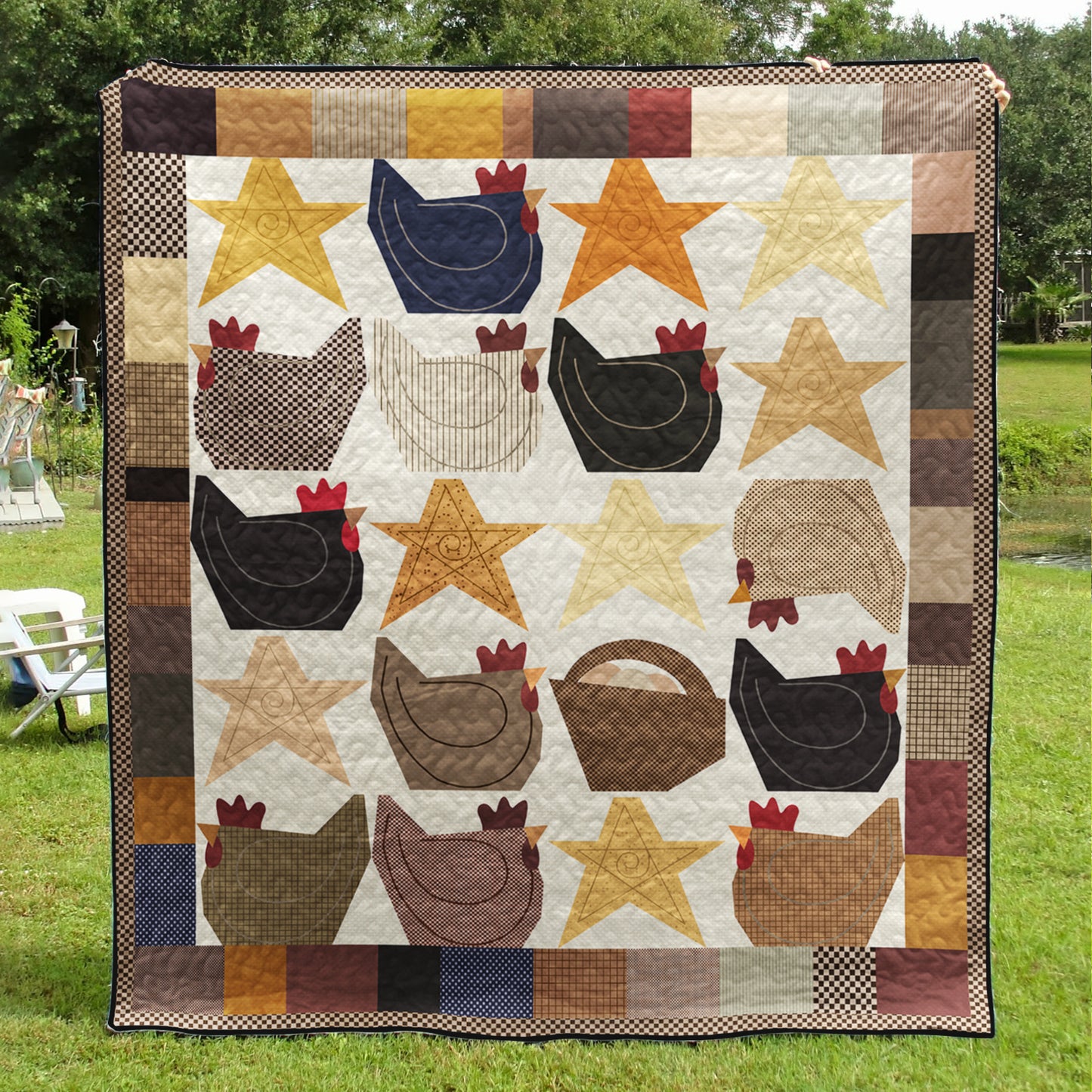 Chicken CLA0710235Q Art Quilt