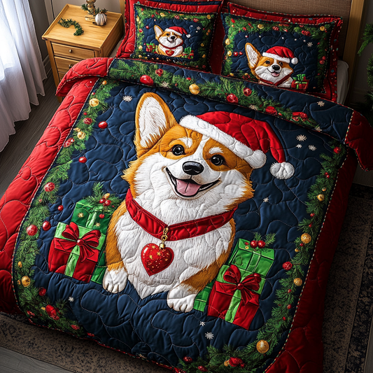 Christmas Corgi TAI311024101 Quilt Bedding Set