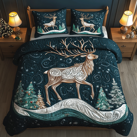 Christmas Deer TAI061124163 Quilt Bedding Set