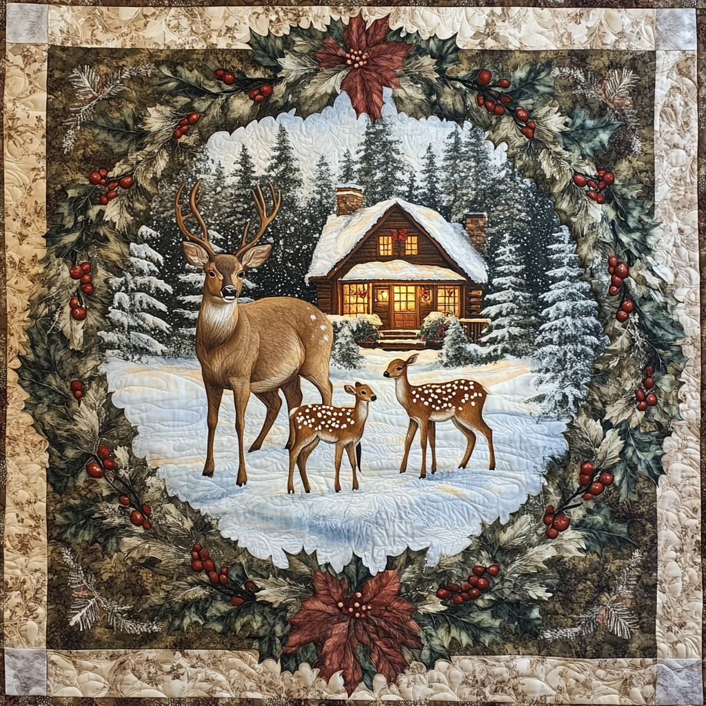 Christmas Deer TAI061124355 Quilt Blanket