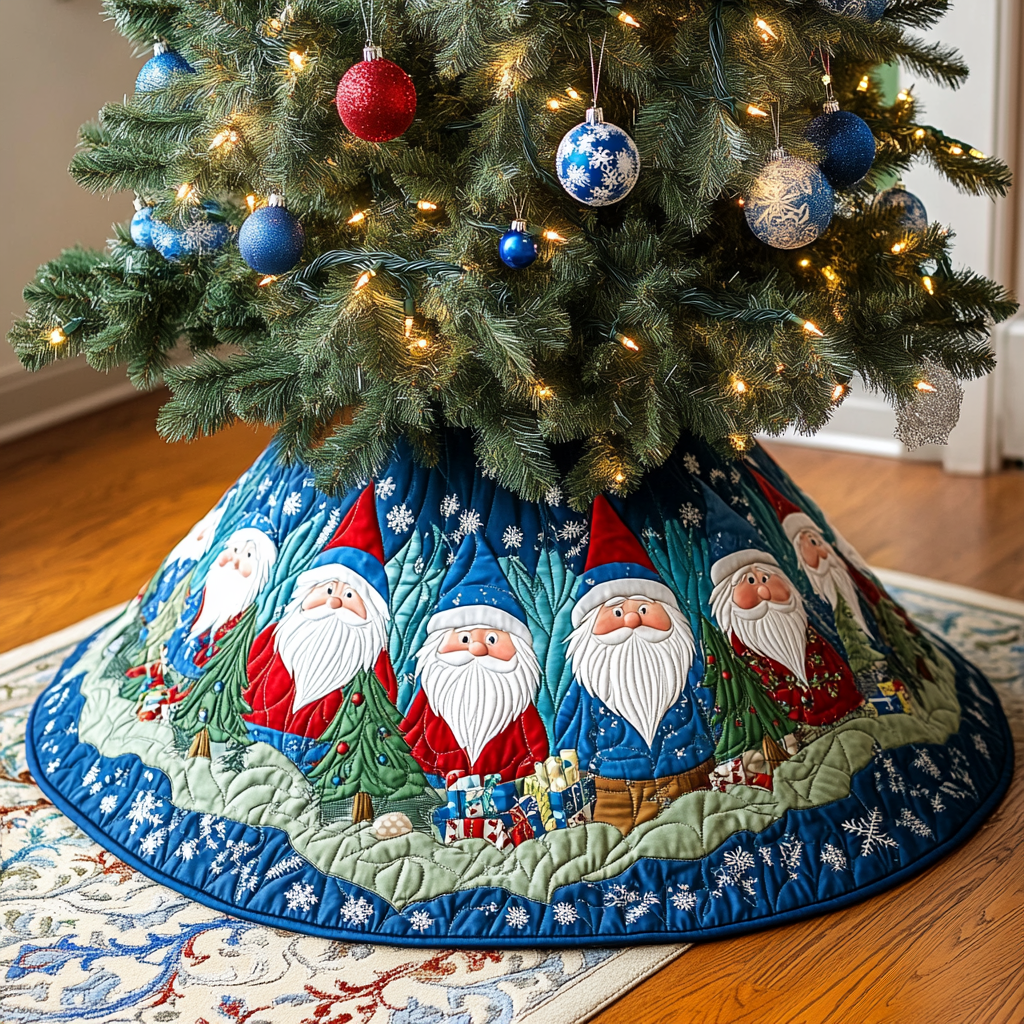 Christmas Gnome TAI041124519 Quilted Tree Skirt