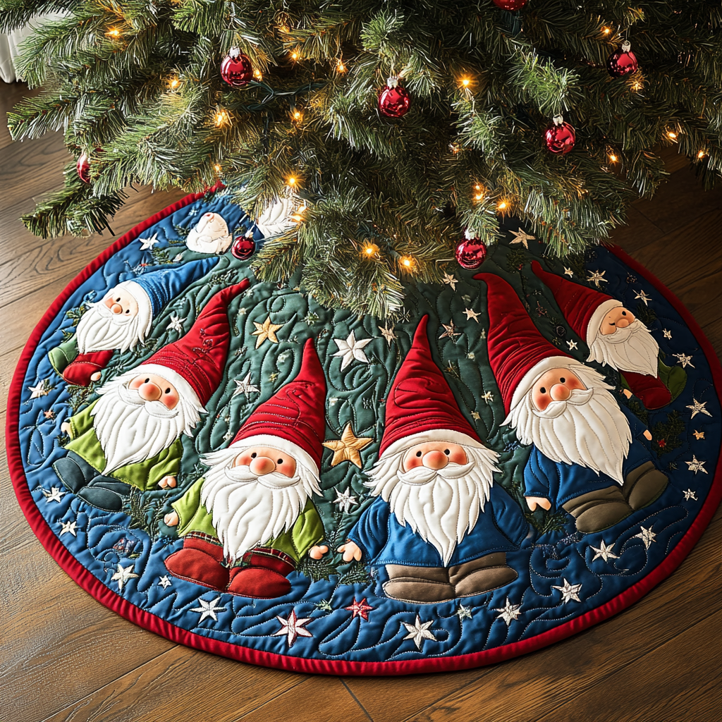 Christmas Gnome TAI041124533 Quilted Tree Skirt