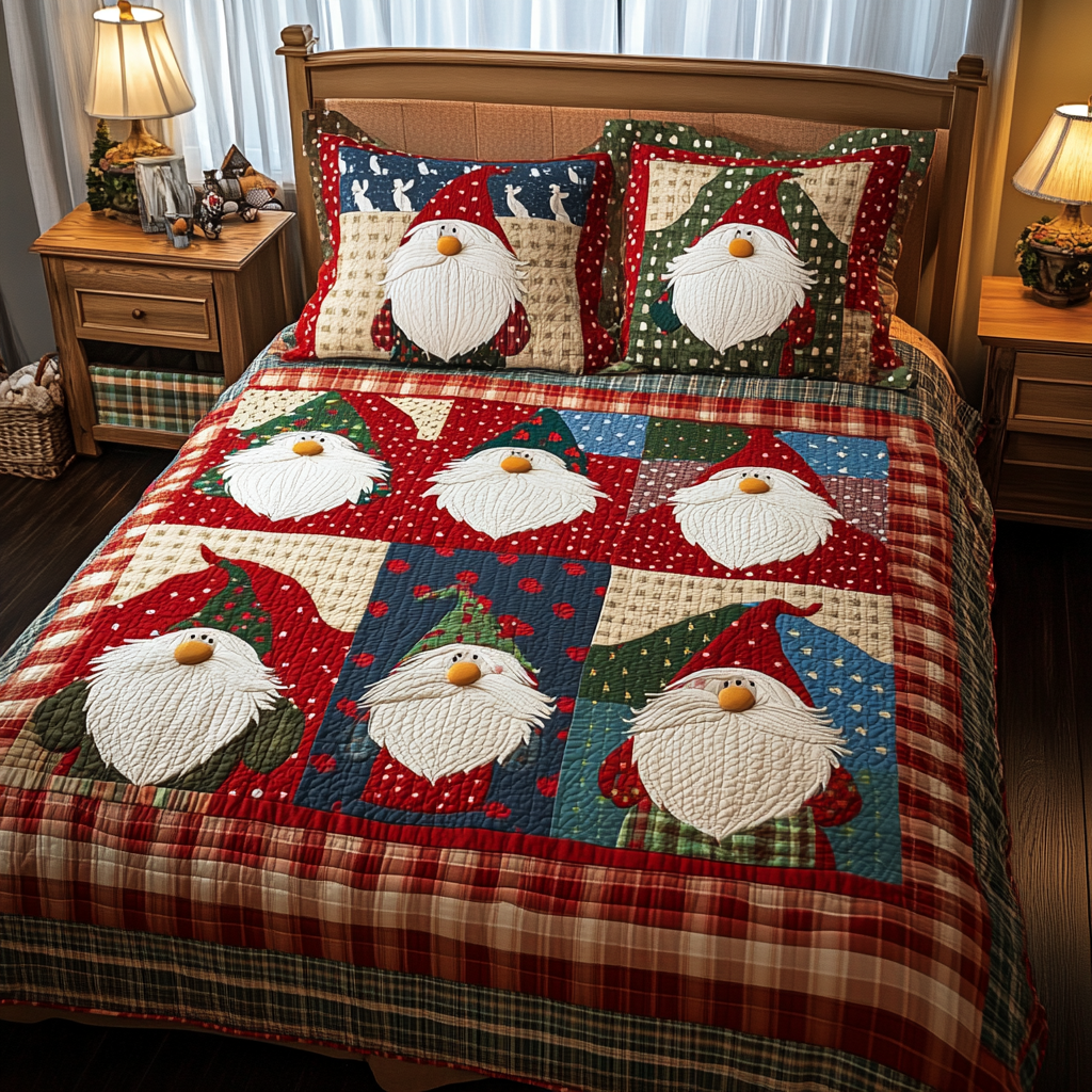 Christmas Gnome TAI311024053 Quilt Bedding Set