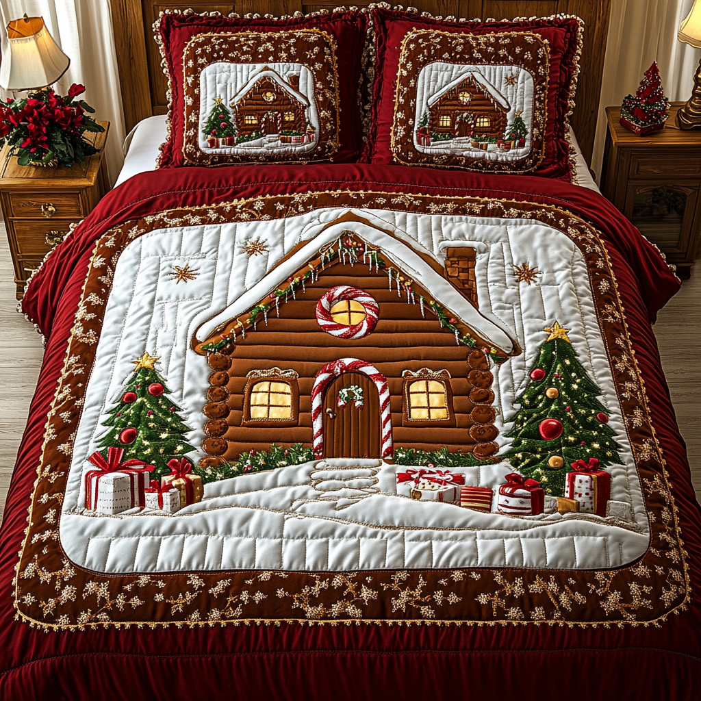 Christmas House TAI061124042 Quilt Bedding Set