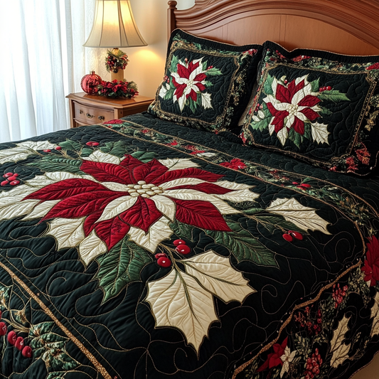 Christmas Poinsettia TAI061124057 Quilt Bedding Set