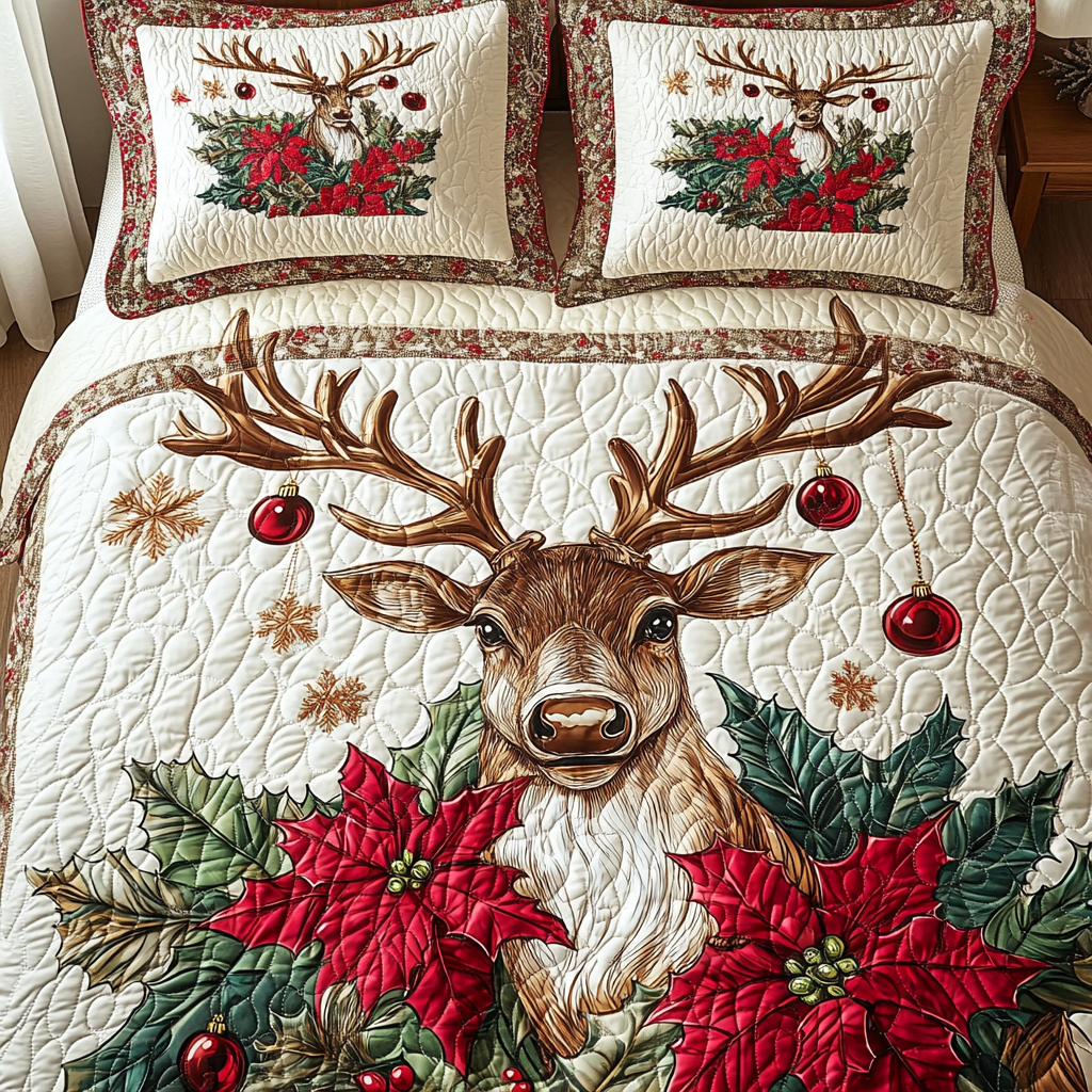 Christmas Reindeer TAI041124158 Quilt Bedding Set