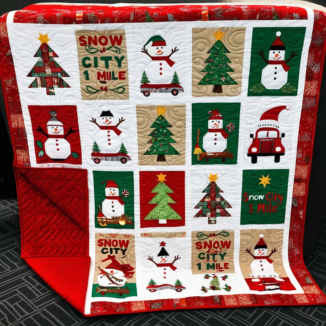 Christmas Snowman NTA151024309 Quilt Blanket