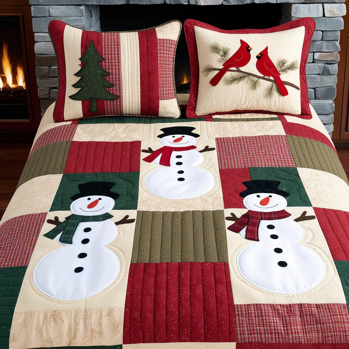 Christmas Snowman NTA181024617 Quilt Bedding Set