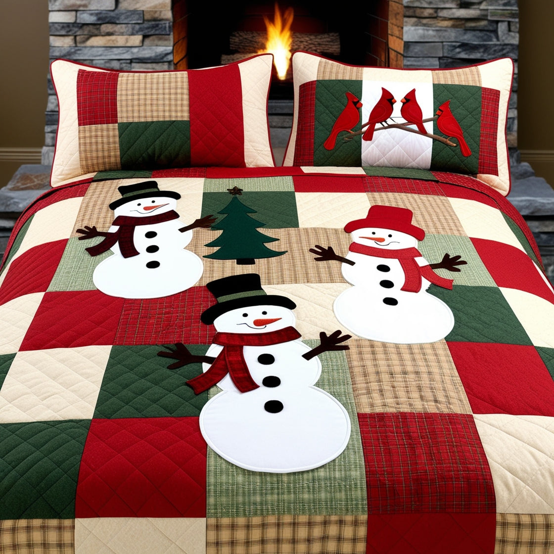 Christmas Snowman NTA181024618 Quilt Bedding Set