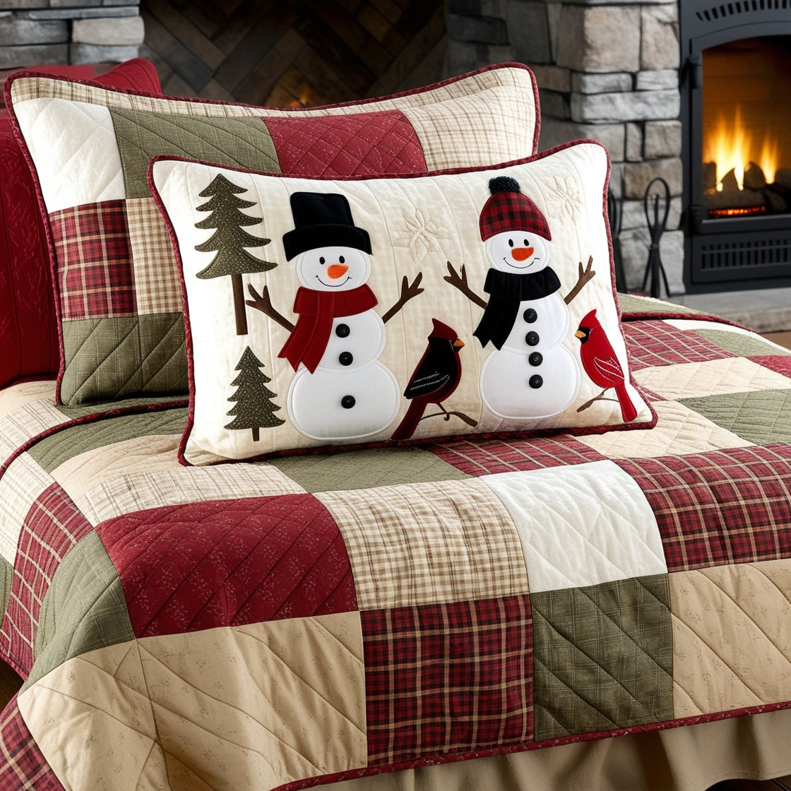 Christmas Snowman NTA181024654 Quilted Pillow Case